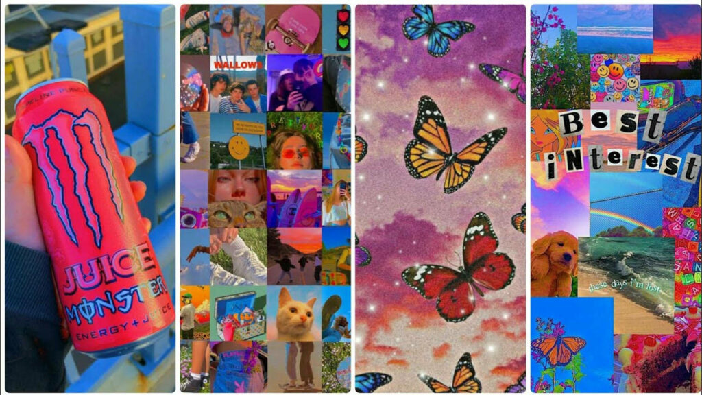 Indie Aesthetic Delights: Captivating Vertical Strip of Vibrant Digital Art Ignites the Senses Wallpaper