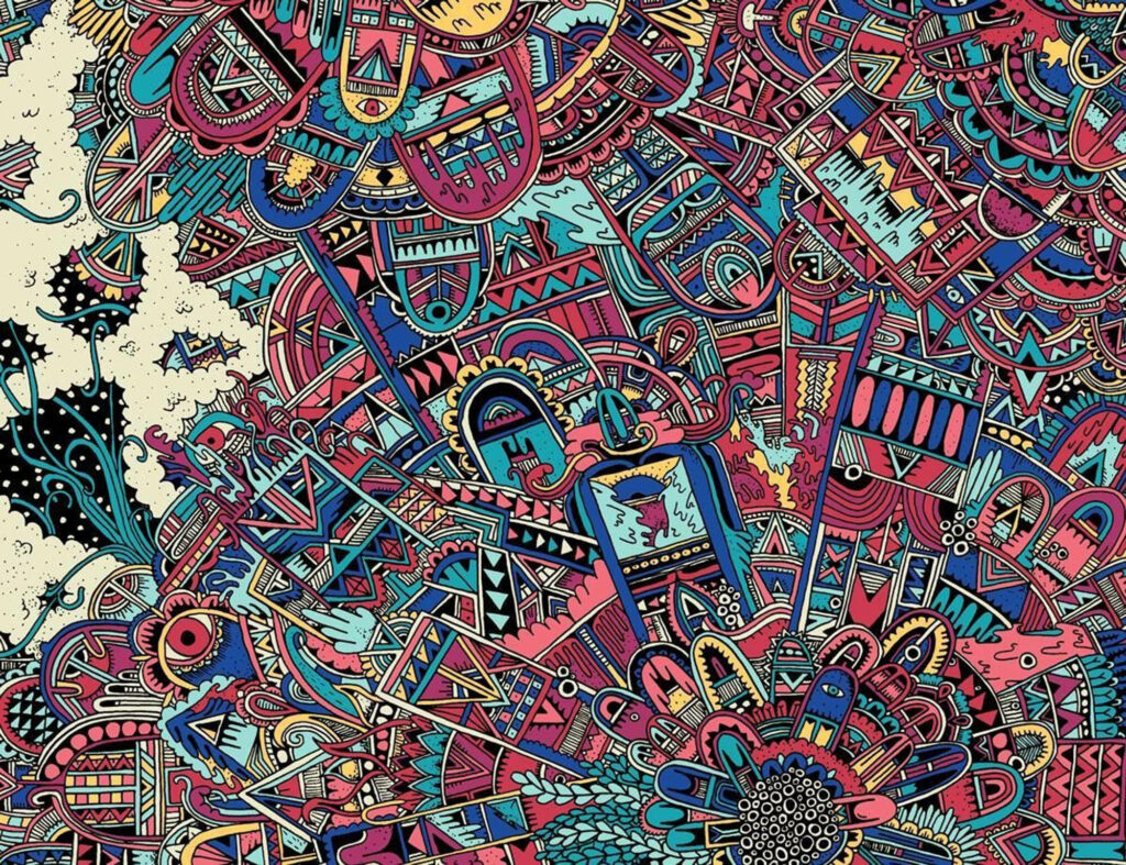 Indie Vibes: Abstract Graphic Wallpaper Inspired by Aesthetic Design