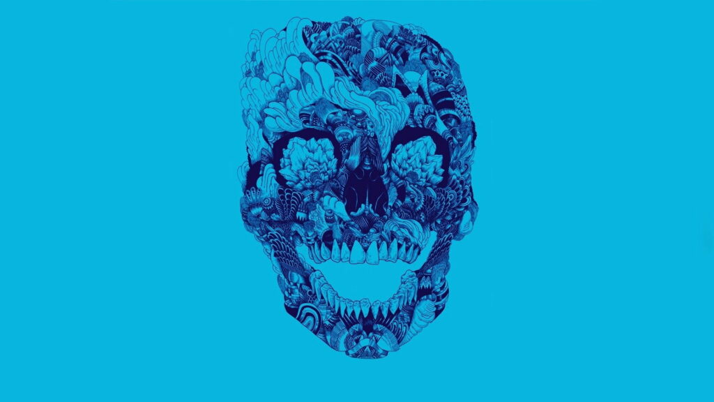 Indie Blue: HD Skull Wallpaper Background Photo