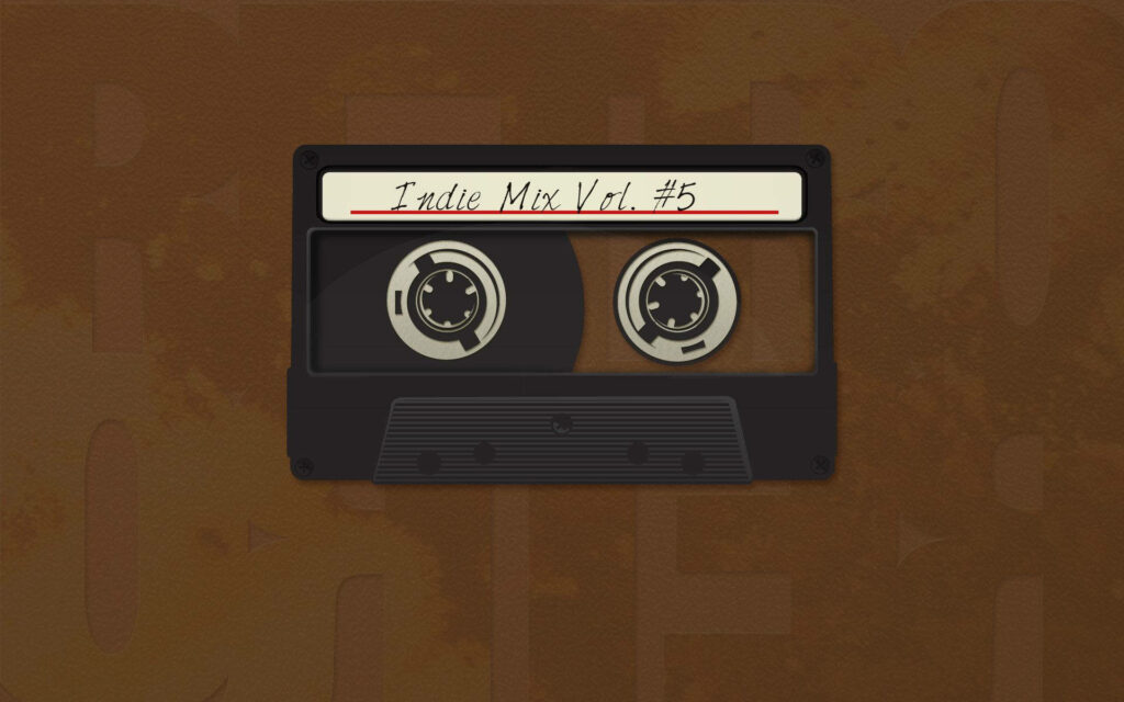 Indie Mix Vol #5: A Brown Aesthetic Cassette Tape Wallpaper for a Beautiful Background