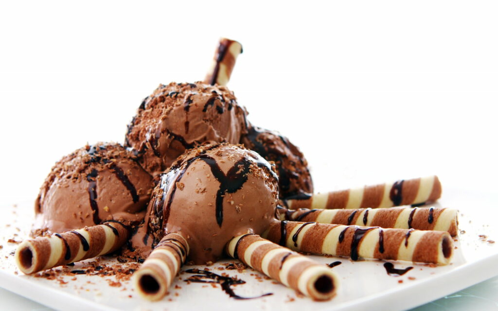 Satisfying Indulgence: A Delectable Symphony of Chocolate Ice Cream Delight Wallpaper