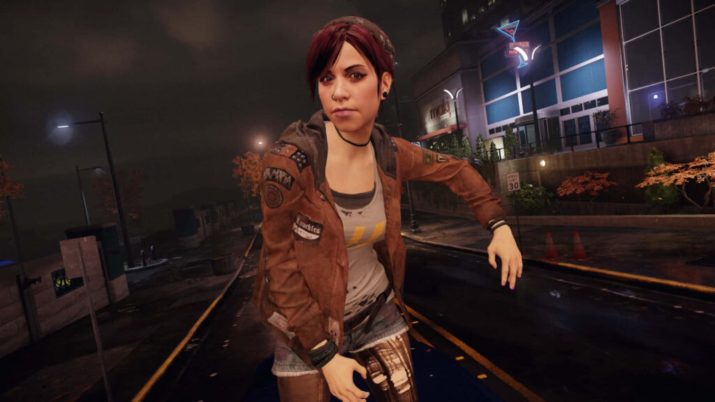 Abigail Walker Nighttime Urban Wallpaper: Infamous Series Icon
