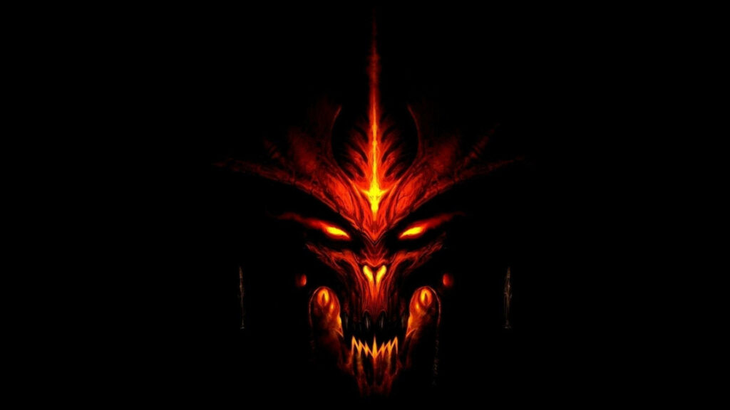 Sinister Grin: Unveiling the Diabolical Presence - Devil-themed Darkness Portrait Wallpaper