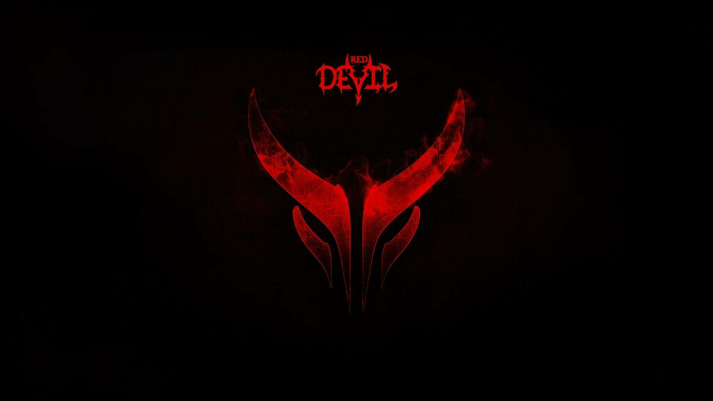 Seductive Shadows: Unleashing the Sinister Charm – Devil's Horned Silhouette Against an Abyssal Black Canvas. Wallpaper