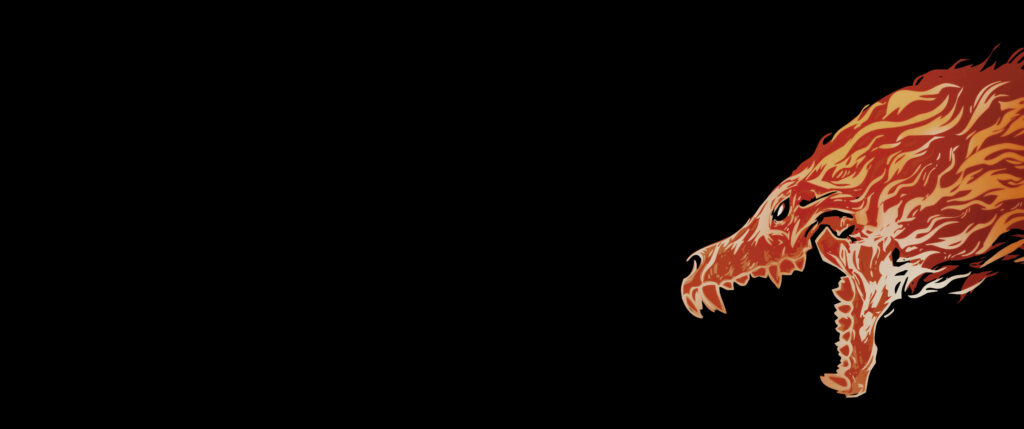 The Ferocious Fiery Skull: A Breathtaking CS GO Wallpaper in 4K, Unleashing its Piercing Howl at Dawn on a Captivating Ebony Canvas