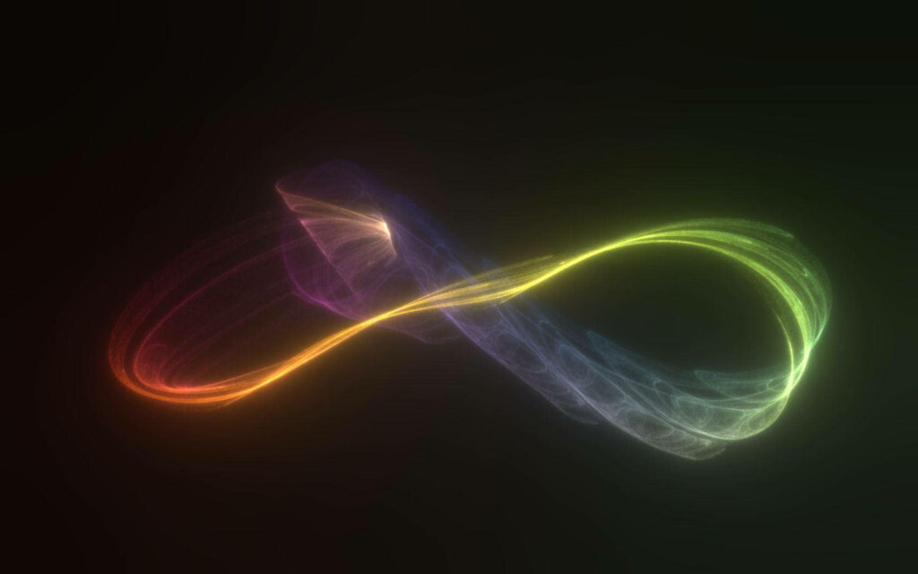 Infinite Spectrum: Radiant Neon Lines on Black Canvas Wallpaper