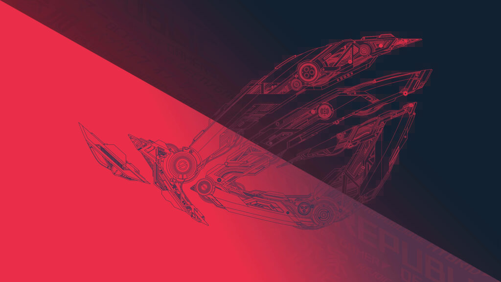 Reign of Power: Striking Asus ROG 4K Gaming Desktop Wallpaper Unveiling the Republic of Gamers Emblem on a Bold Red and Black Canvas