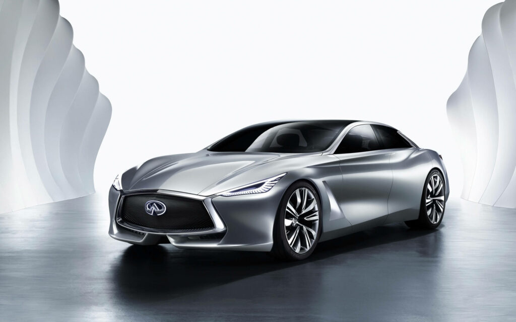 Futuristic Infiniti Emerg-E Wallpaper: Sleek Silver Sports Car Design