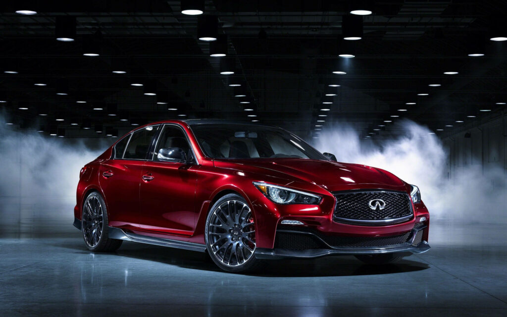 Vibrant Infiniti Q50 Eau Rouge Wallpaper: Power & Sophistication