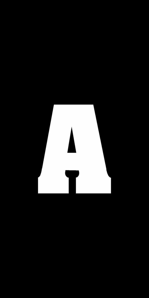 Infinity Noir: The Monochromatic Alphabet Emblem - A High-definition Mobile Wallpaper