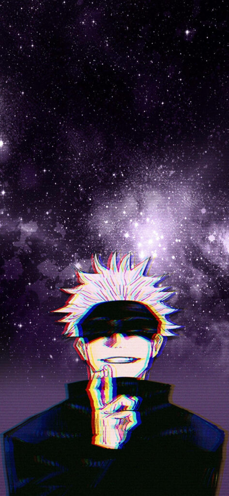 Infinity Activation: Satoru Gojo's Iconic Hand Sign in Jujutsu Kaisen Wallpaper
