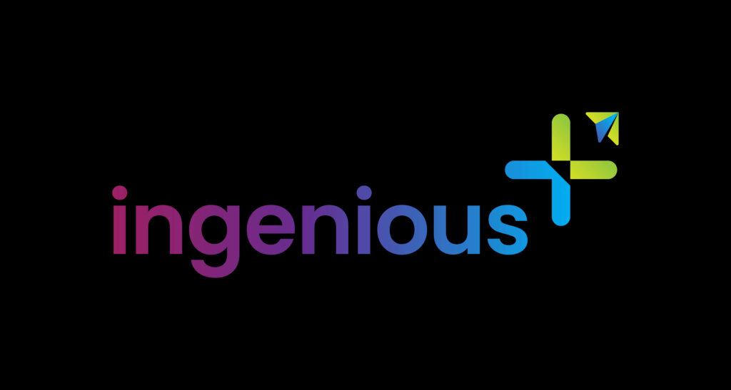 Ingenious Logo Wallpaper: Modern Black Background with Vibrant Colors