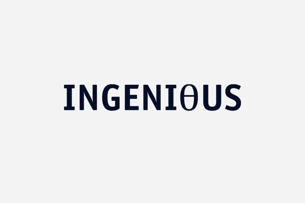 Minimalist Wallpaper: Bold 'INGENIOUS' on Light Gray Background