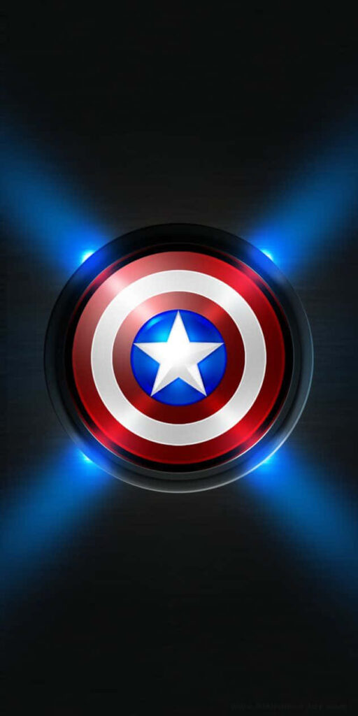 Cool Captain America's Shield Dark AMOLED Background Wallpaper