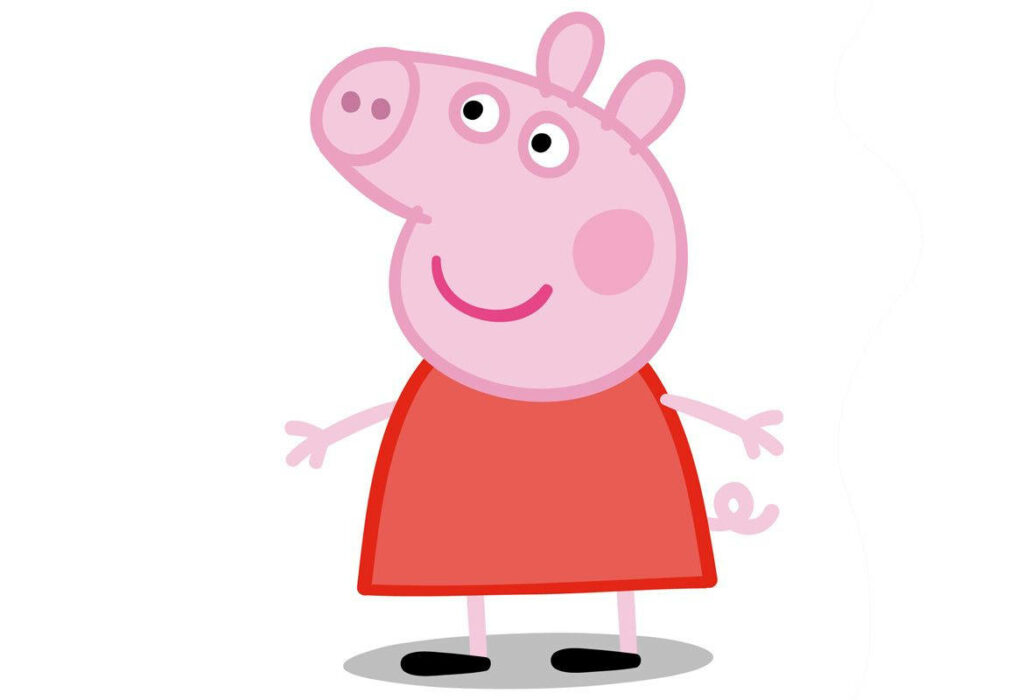 Captivating Innocence: Peppa Pig Radiates Charisma in a Golden Framed Serene Setting Wallpaper