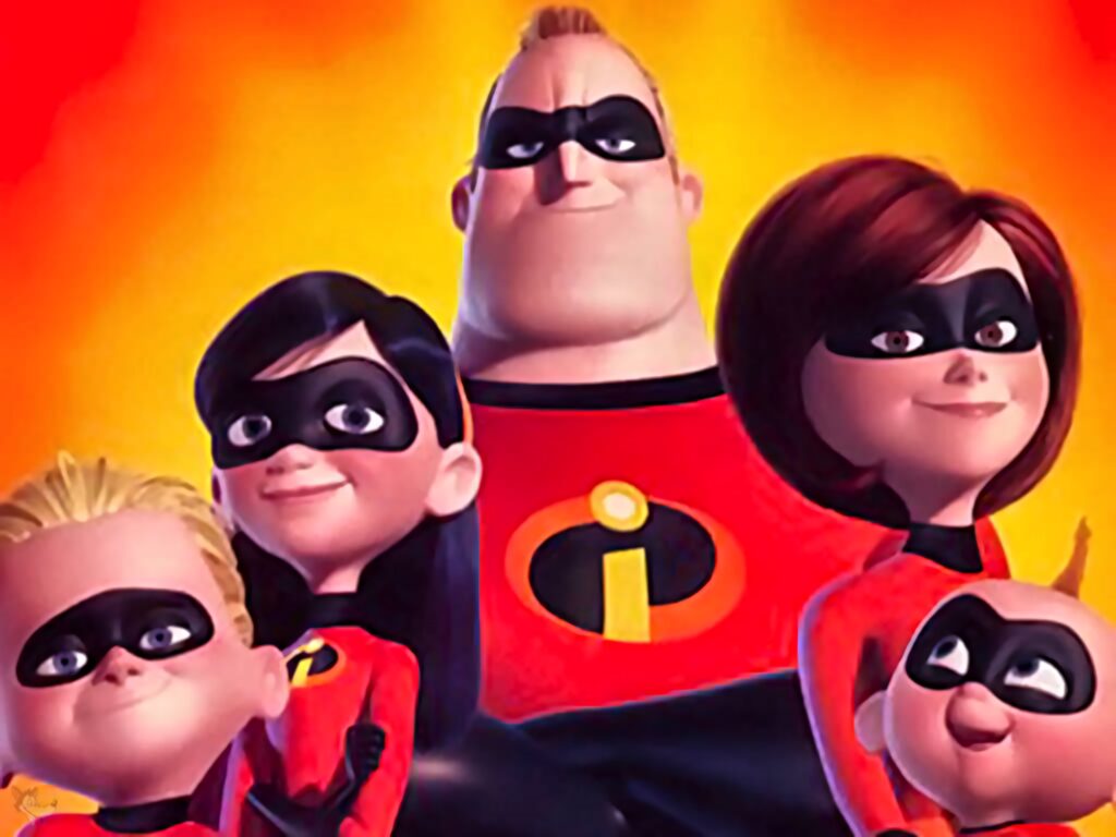 Incredible Parr Family Wallpaper: Superhero Unity & Iconic Costumes
