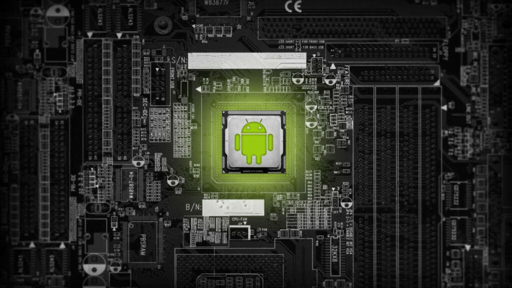 Inside the Brain of an Android: An Intricate Motherboard Unveiled Wallpaper