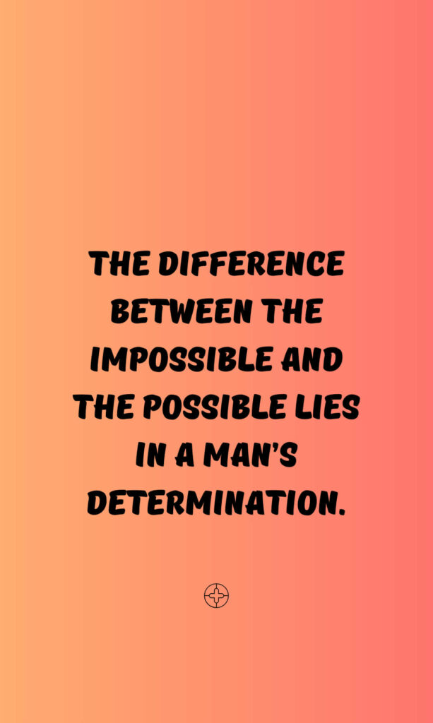 Inspirational Quote Wallpaper: Power of Determination on Gradient Background