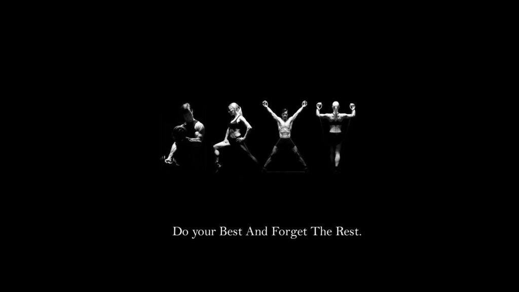 Motivational Exercise Silhouettes Wallpaper: Do Your Best Reminder