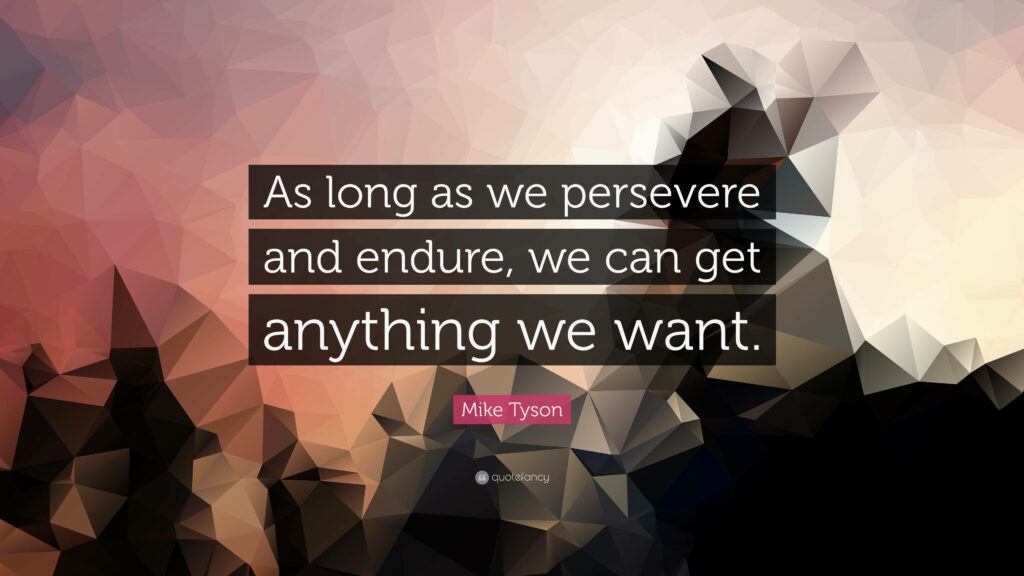 Mike Tyson Quote Wallpaper: Perseverance & Endurance in Earthy Tones