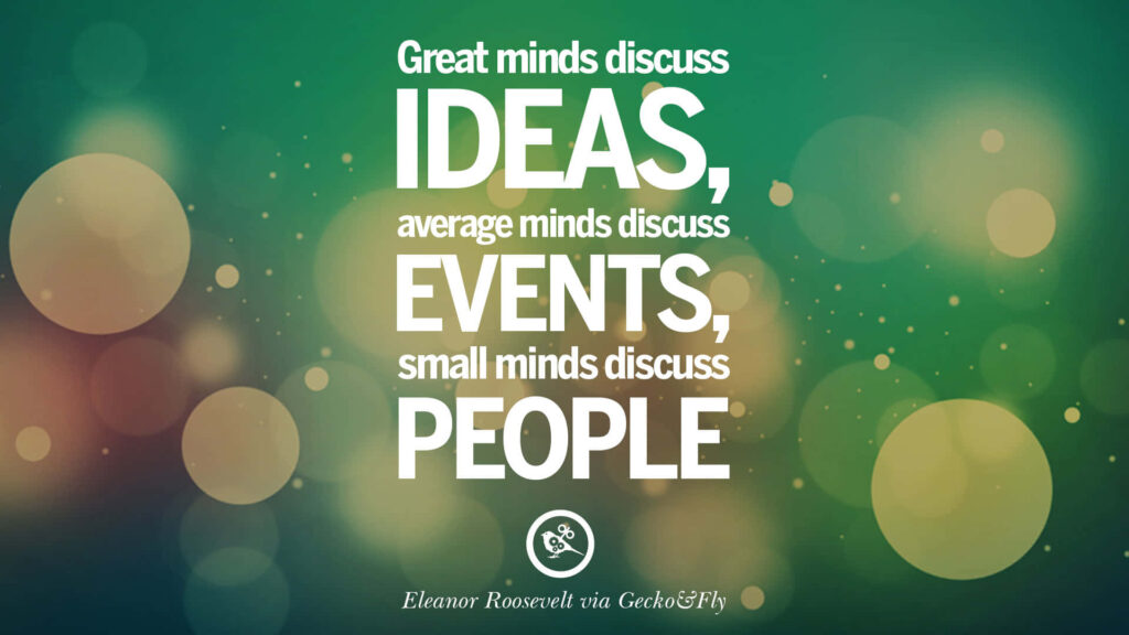 Inspirational Green Wallpaper: Quote on Ideas vs. Events
