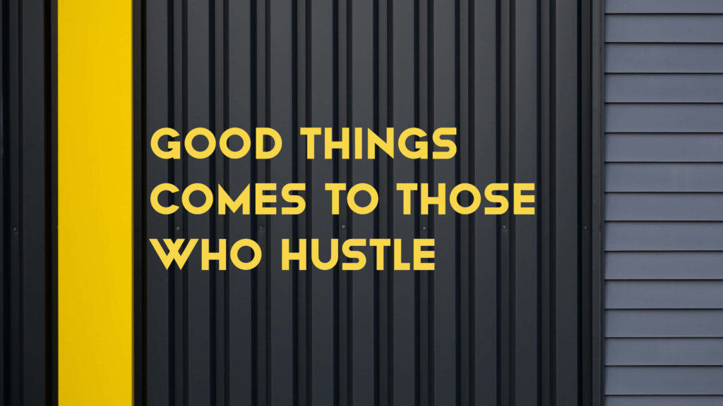 Inspirational Hustle Wallpaper: Dark & Yellow Panels for Motivation