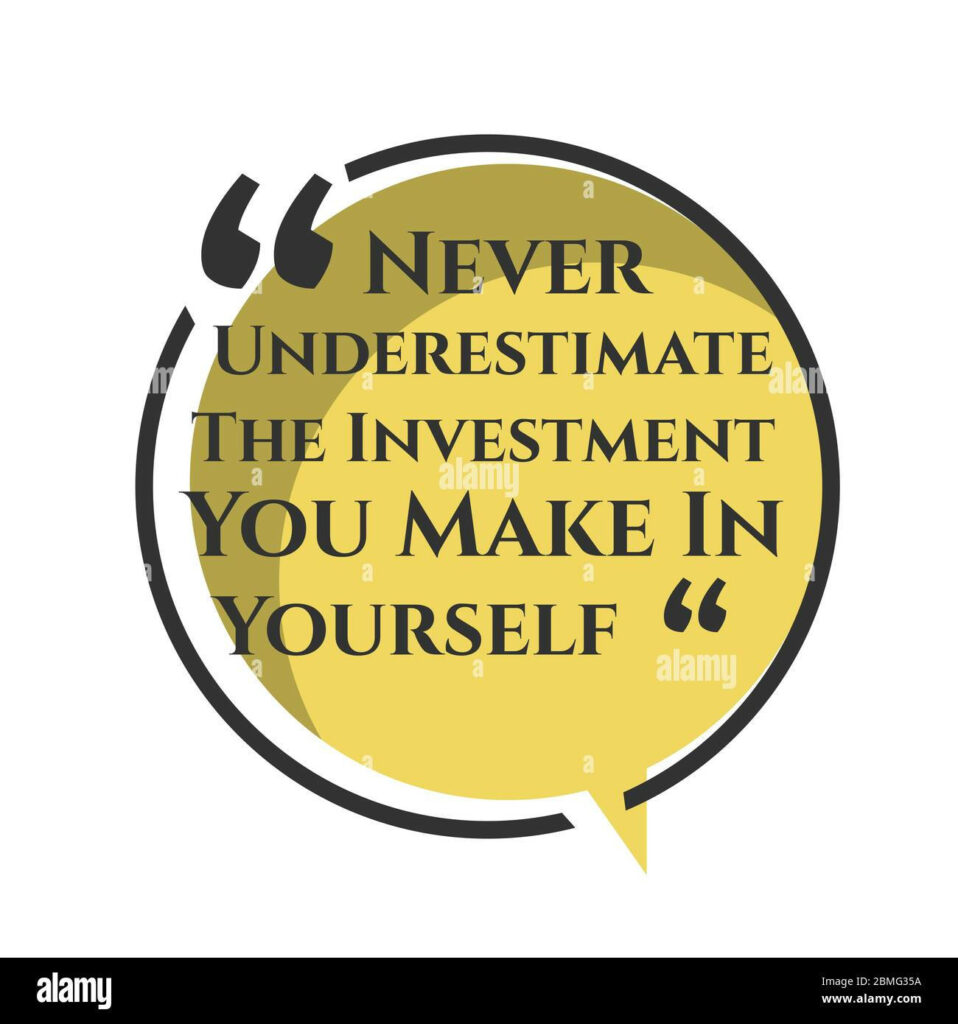 Inspiring Self-Investment Quote Wallpaper on Yellow Background