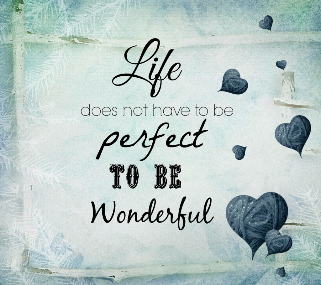 Serene Blue & Green Wallpaper with Inspirational Quote: Life is Wonderful