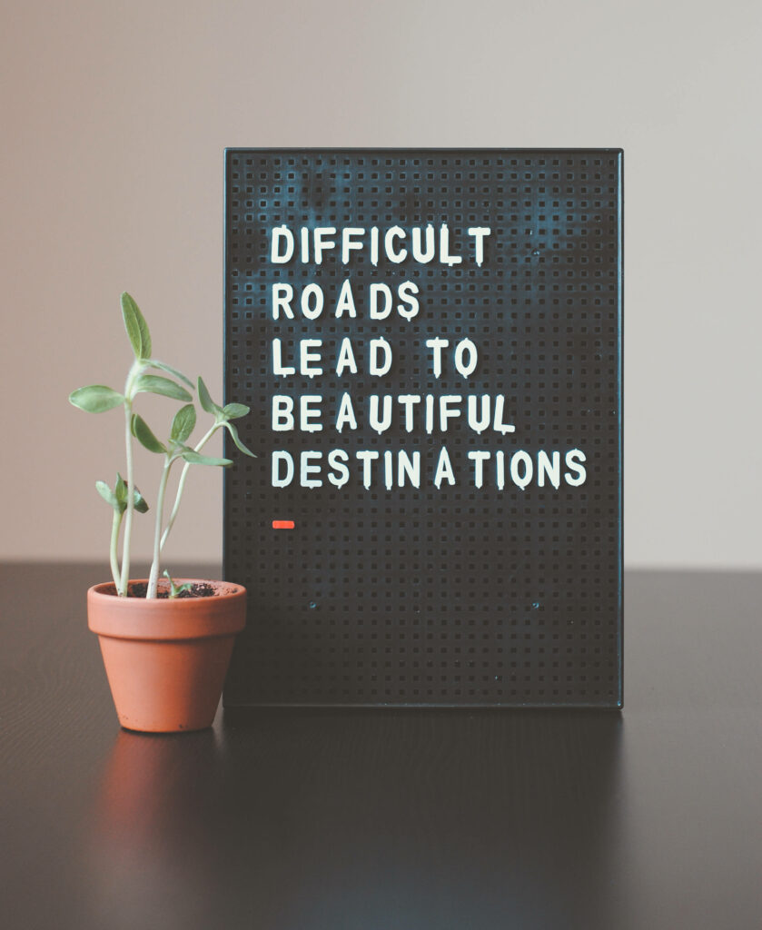 Inspirational Quote Wallpaper with Minimalist Plant Decor