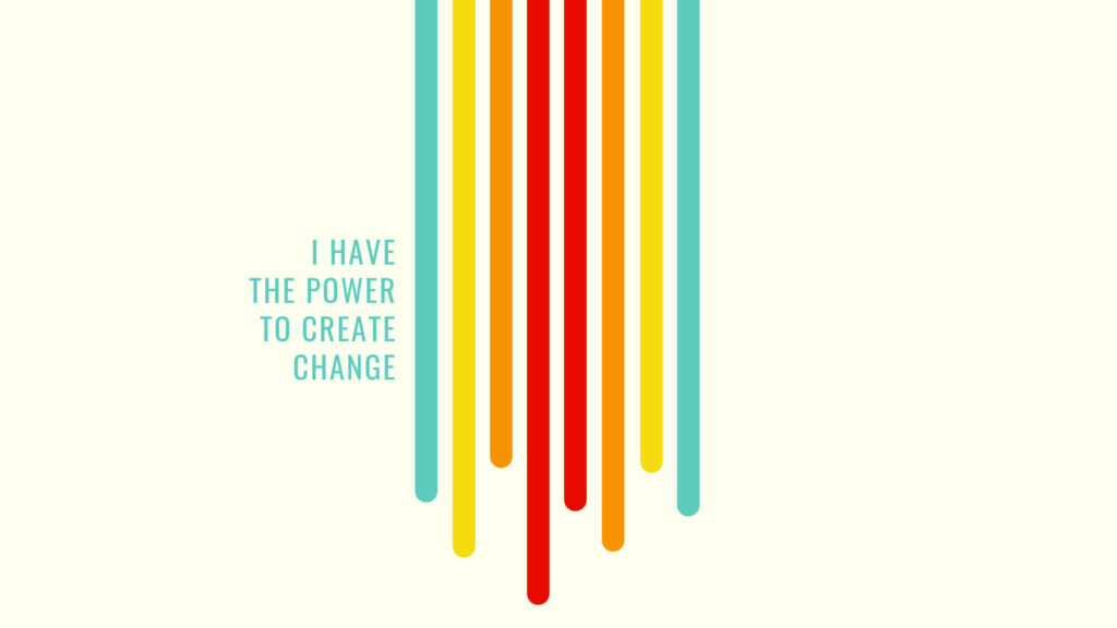 Colorful Rainbow Stripes Desktop Wallpaper with Inspirational Message