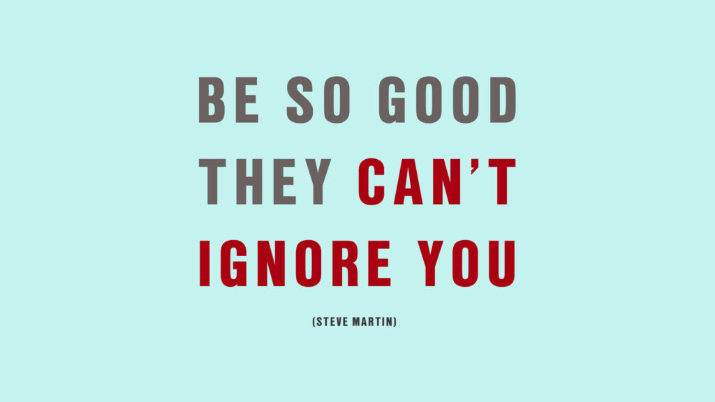 Inspirational Steve Martin Quote Wallpaper on Light Blue
