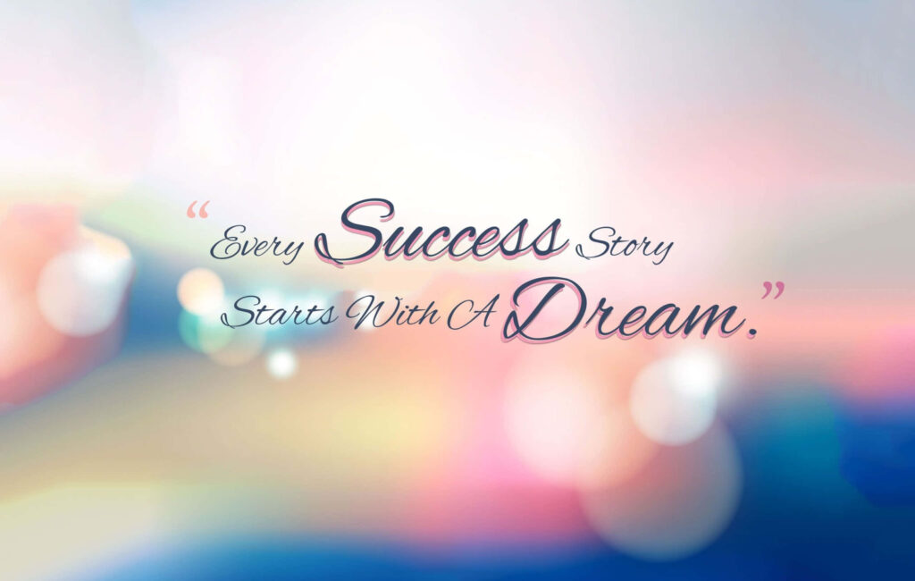 Dreamy Wallpaper: Inspirational Quote on Success in Soft Pastels