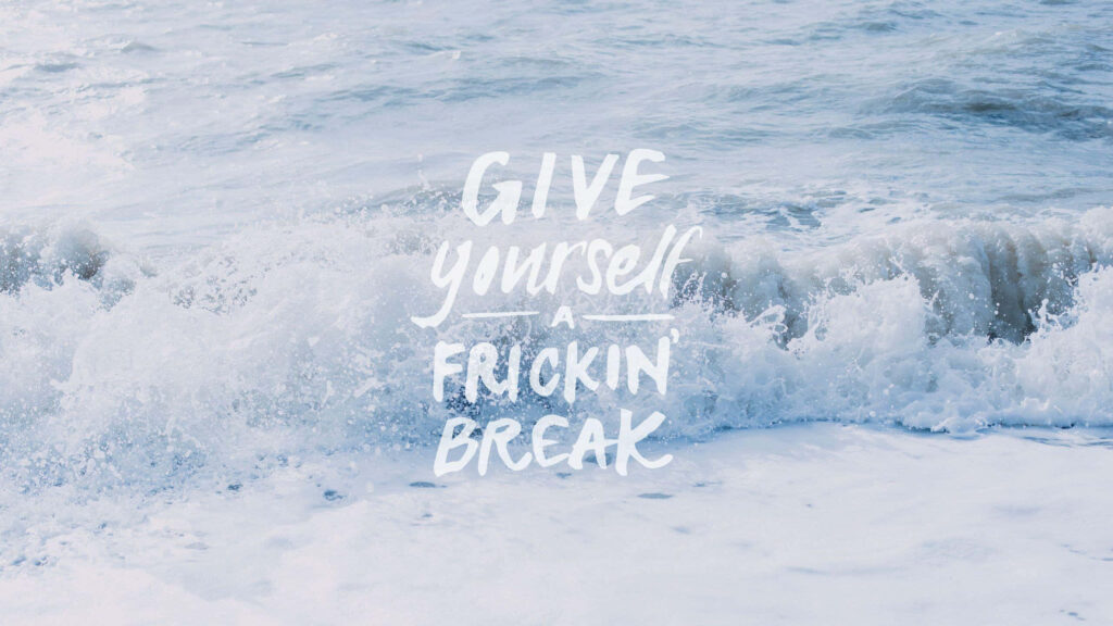Serene Beach Wallpaper with Inspiring Message and Gentle Waves