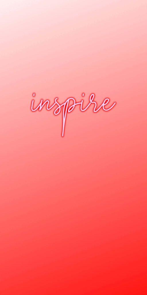 Elegant Cursive 'Inspire' Wallpaper on Vibrant Red Gradient Background