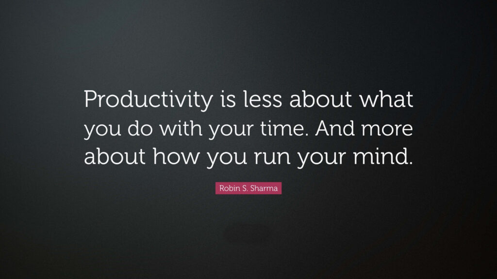 Inspiring Productivity Quote by Robin S. Sharma - Dark Background Art Wallpaper