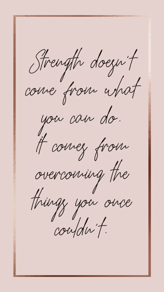 Elegant Quote Wallpaper: Soft Pink & Rose Gold for Inner Strength