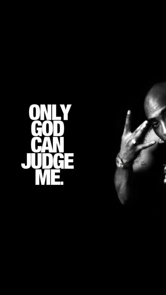 Tupac Shakur: A Captivating Monochrome Portrait with Thought-provoking Quote Wallpaper