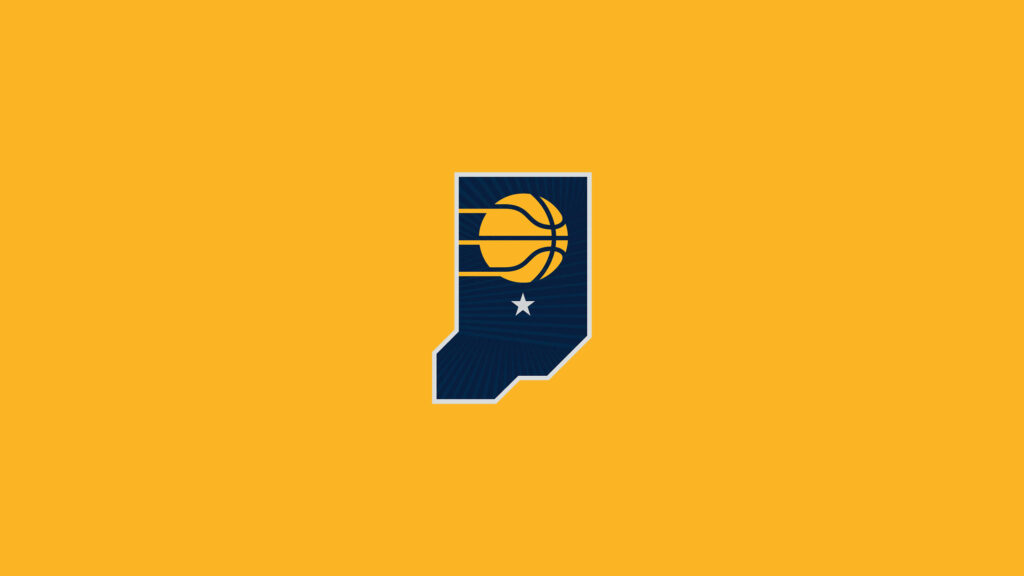 Hoosier Pride: Indiana Pacers Logo Showcasing State Influence with Team Colors Wallpaper