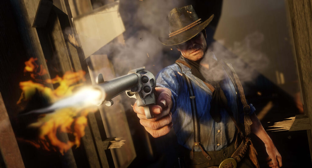 Intense Red Dead Redemption 4K Cowboy Wallpaper Background Scene