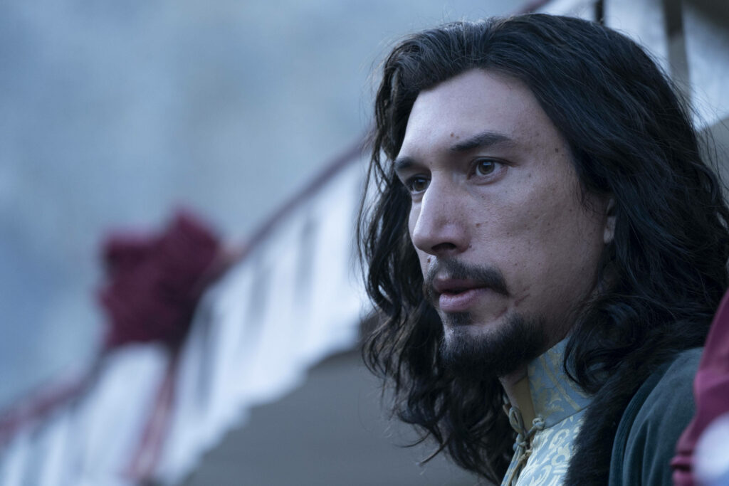 Intense Adam Driver Wallpaper from The Last Duel - Detailed Costume