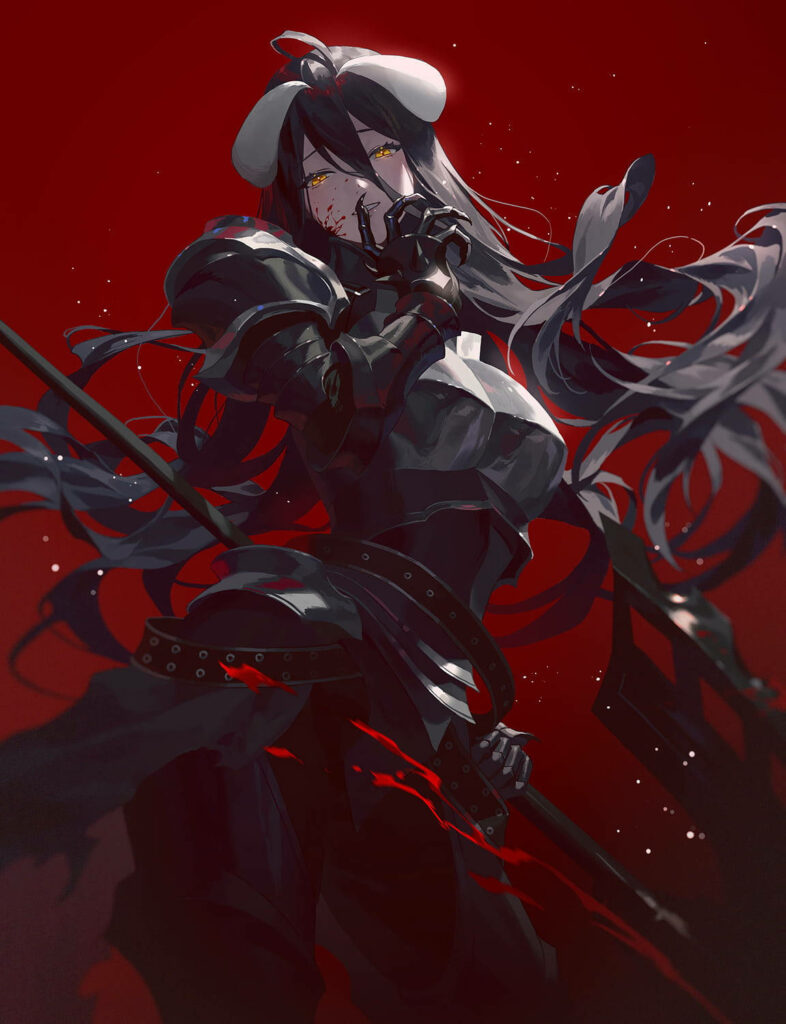 Intense Albedo iPhone Wallpaper: Dark Aesthetic & Bold Red Design