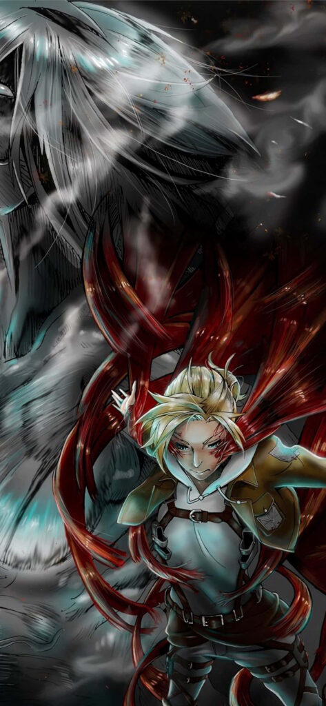Intense Anime Wallpaper: Determined Girl Amidst Chaotic Energy