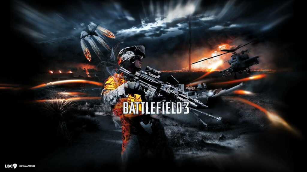 Intense Battlefield 3 Wallpaper: Epic Soldier Action & Chaos