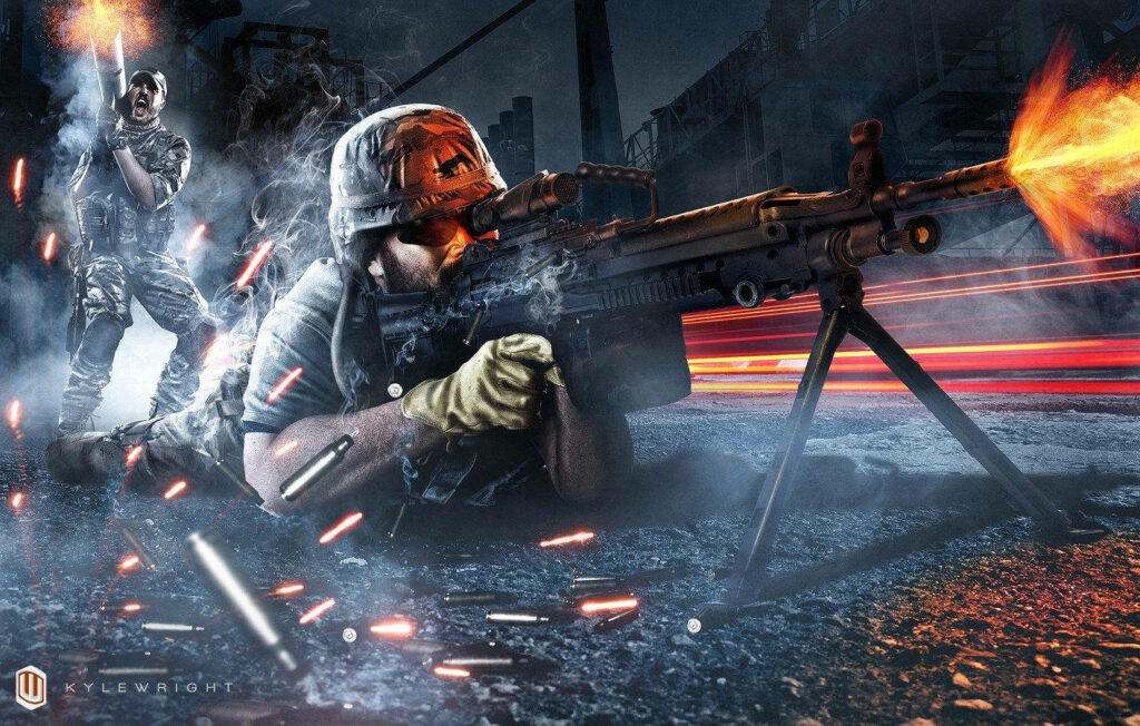 Epic Battlefield 3 Wallpaper: Sniper in Action with Dramatic Effects