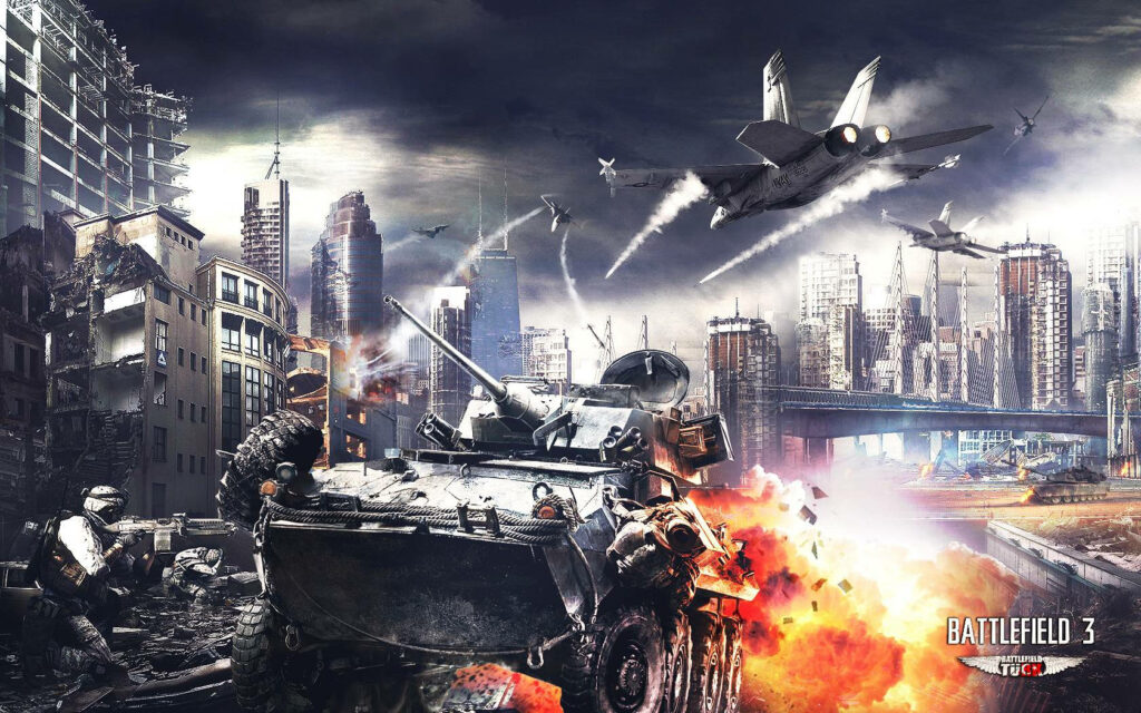 Intense Battlefield 3 Wallpaper: Urban Warzone & Explosions