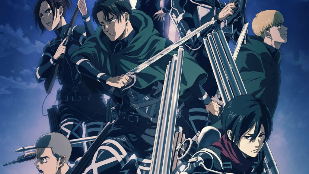 Titans Unleashed: Epic 4K Wallpaper Featuring Characters from Attack on Titan