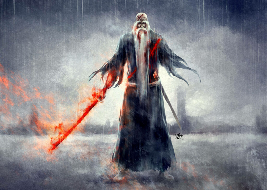 Dynamic Yamamoto Genryuusai Wallpaper: Power & Action in Bleach