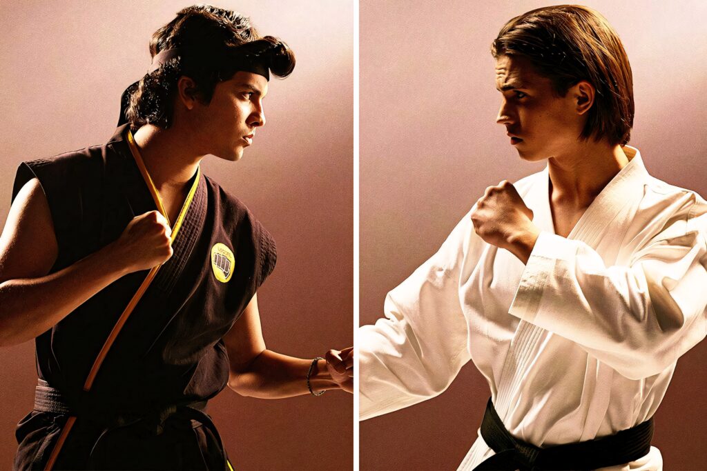 Cobra Kai Rivalry Wallpaper: Young Martial Artists Ready for Showdown