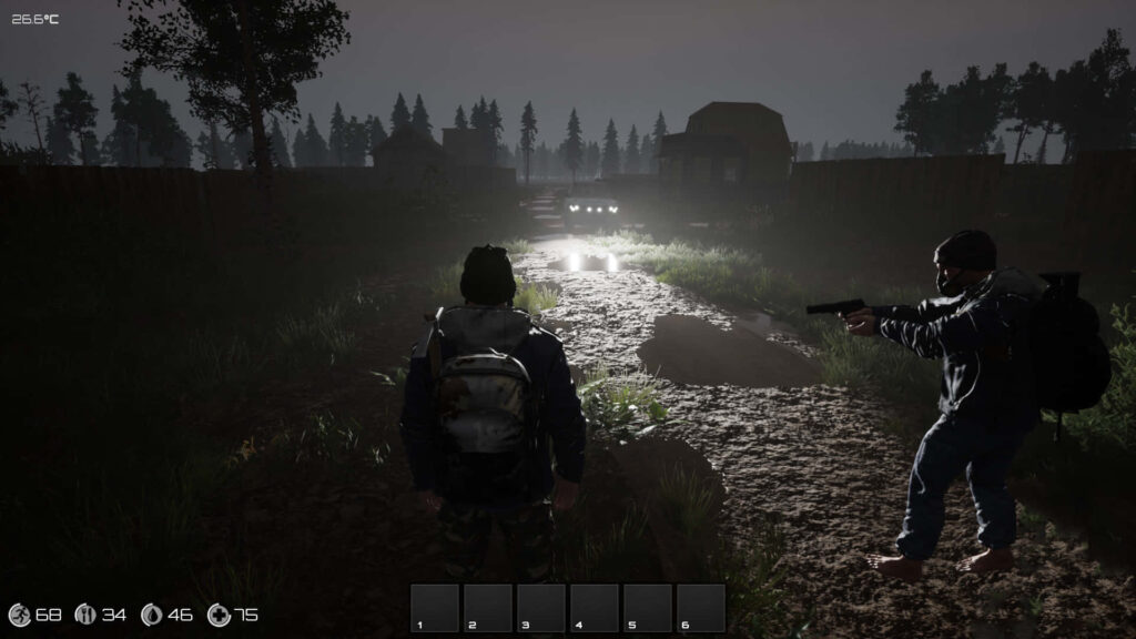 DayZ Epoch Mod: A Tense Stand-off Between Characters in a Striking Full HD Background Wallpaper