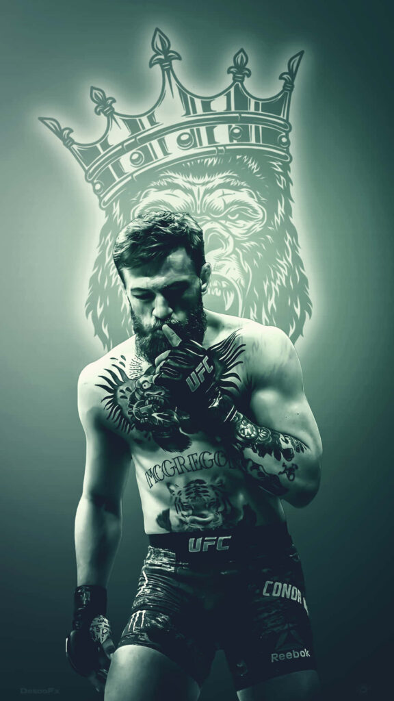 Intense Conor McGregor Wallpaper with Regal Gorilla Design